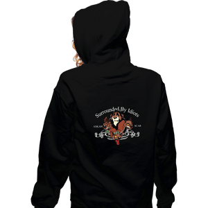 Daily_Deal_Shirts Zippered Hoodies, Unisex / Small / Black Surrounded By Idiots