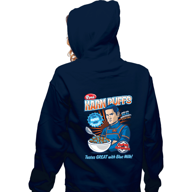 Daily_Deal_Shirts Zippered Hoodies, Unisex / Small / Navy Karn Puffs
