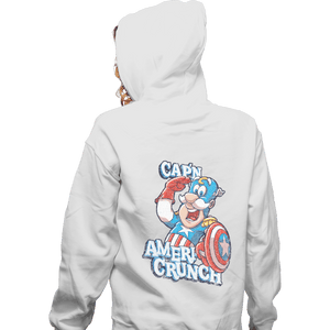 Shirts Zippered Hoodies, Unisex / Small / White Cap'n AmeriCrunch