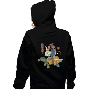 Shirts Zippered Hoodies, Unisex / Small / Black Kame, Usagi, and Ratto Ninjas