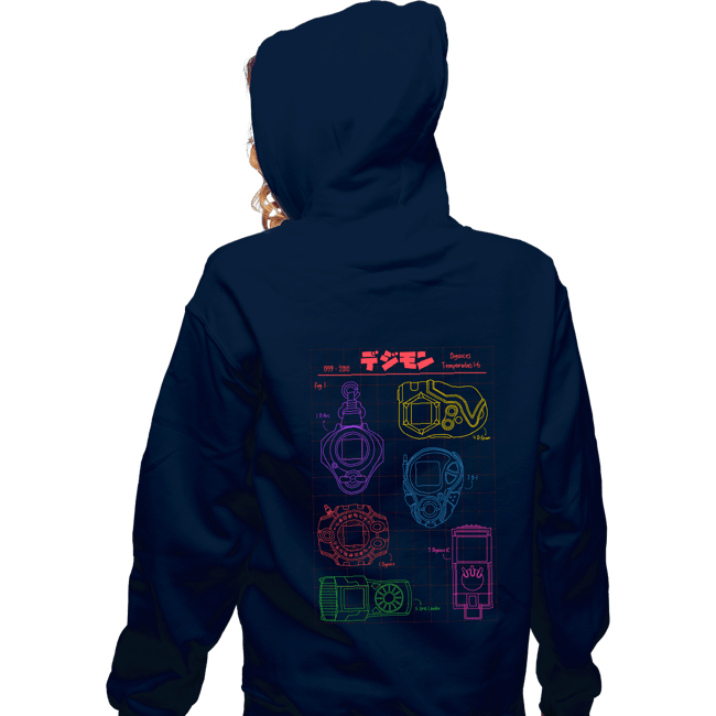Daily_Deal_Shirts Zippered Hoodies, Unisex / Small / Navy Digivices