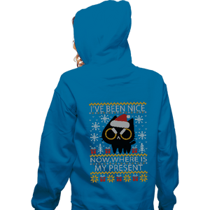 Daily_Deal_Shirts Zippered Hoodies, Unisex / Small / Royal Blue Where Is My Present