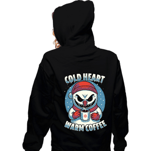 Secret_Shirts Zippered Hoodies, Unisex / Small / Black Cold Heart Warm Coffee
