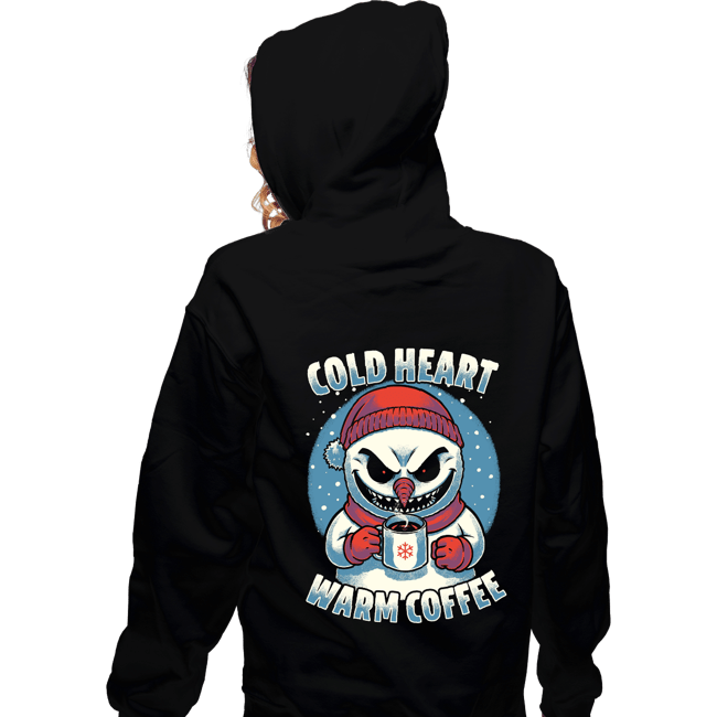 Secret_Shirts Zippered Hoodies, Unisex / Small / Black Cold Heart Warm Coffee