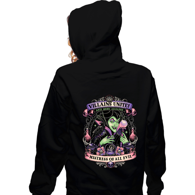 Daily_Deal_Shirts Zippered Hoodies, Unisex / Small / Black Villains Unite Maleficent