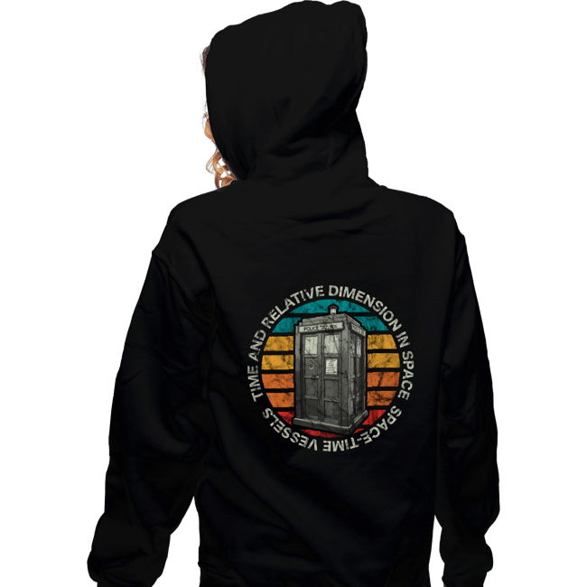 Shirts Zippered Hoodies, Unisex / Small / Black Retro Tardis Sun