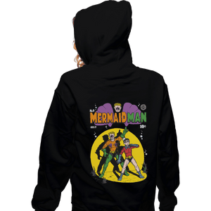 Shirts Zippered Hoodies, Unisex / Small / Black Mermaid Man