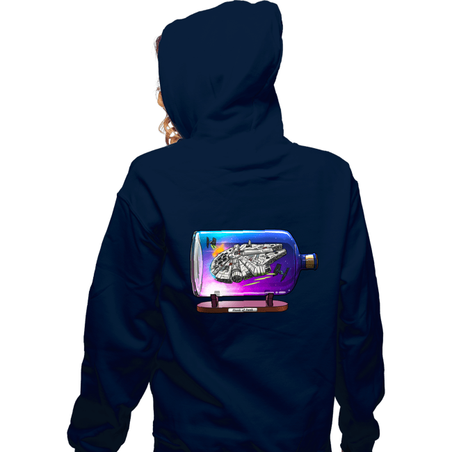Daily_Deal_Shirts Zippered Hoodies, Unisex / Small / Navy Spaceship In A Bottle