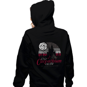 Daily_Deal_Shirts Zippered Hoodies, Unisex / Small / Black Visit Carpathian Castle