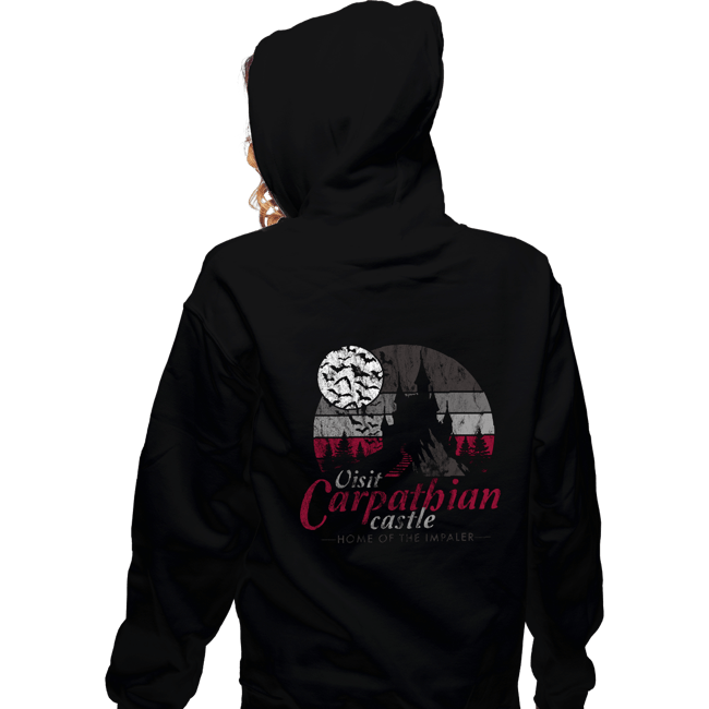 Daily_Deal_Shirts Zippered Hoodies, Unisex / Small / Black Visit Carpathian Castle