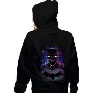 Daily_Deal_Shirts Zippered Hoodies, Unisex / Small / Black Glitch Batman
