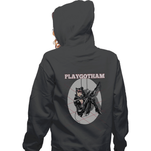 Shirts Zippered Hoodies, Unisex / Small / Dark Heather Playgotham Catwoman