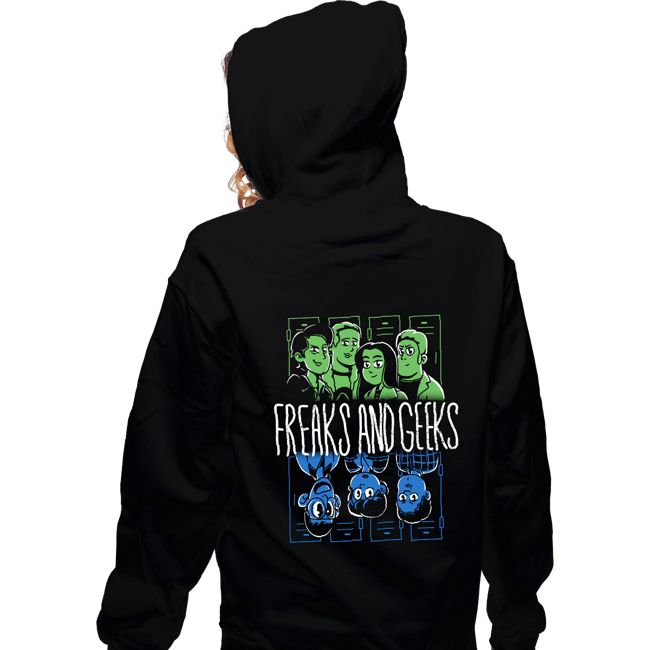 Daily_Deal_Shirts Zippered Hoodies, Unisex / Small / Black Freaks And Geeks