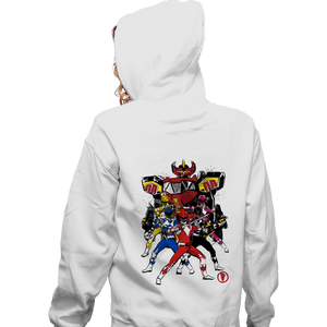 Shirts Zippered Hoodies, Unisex / Small / White Power Rangers Sumi-e