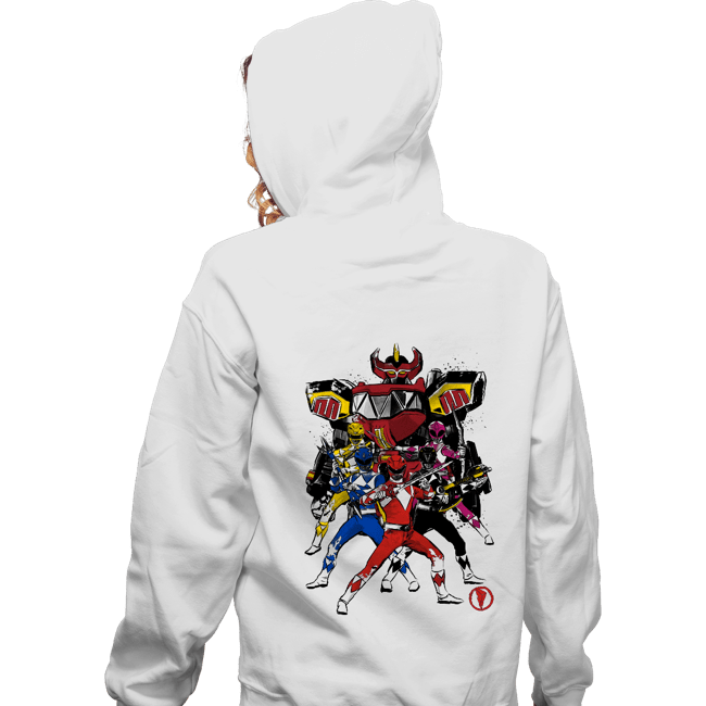 Shirts Zippered Hoodies, Unisex / Small / White Power Rangers Sumi-e