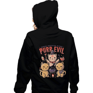 Shirts Pullover Hoodies, Unisex / Small / Black Purr Evil