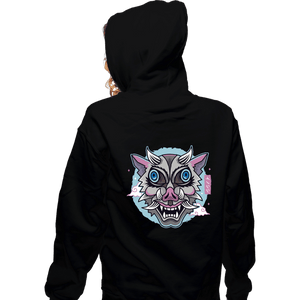 Shirts Zippered Hoodies, Unisex / Small / Black Boar Oni Mask