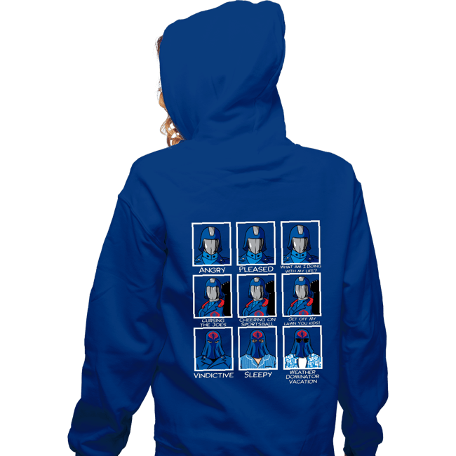 Daily_Deal_Shirts Zippered Hoodies, Unisex / Small / Royal Blue The Many Faces of Cobra Commander