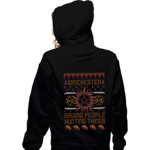 Load image into Gallery viewer, Shirts Zippered Hoodies, Unisex / Small / Black Supernaturally Ugly Sweater
