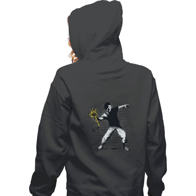 Secret_Shirts Zippered Hoodies, Unisex / Small / Dark Heather Alien Thrower