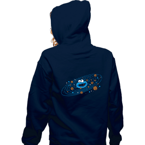 Daily_Deal_Shirts Zippered Hoodies, Unisex / Small / Navy Cookie Orbit