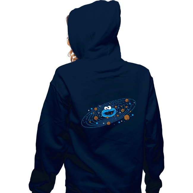 Daily_Deal_Shirts Zippered Hoodies, Unisex / Small / Navy Cookie Orbit
