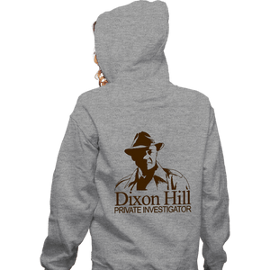 Daily_Deal_Shirts Zippered Hoodies, Unisex / Small / Sports Grey Dixon Hill Private Investigator