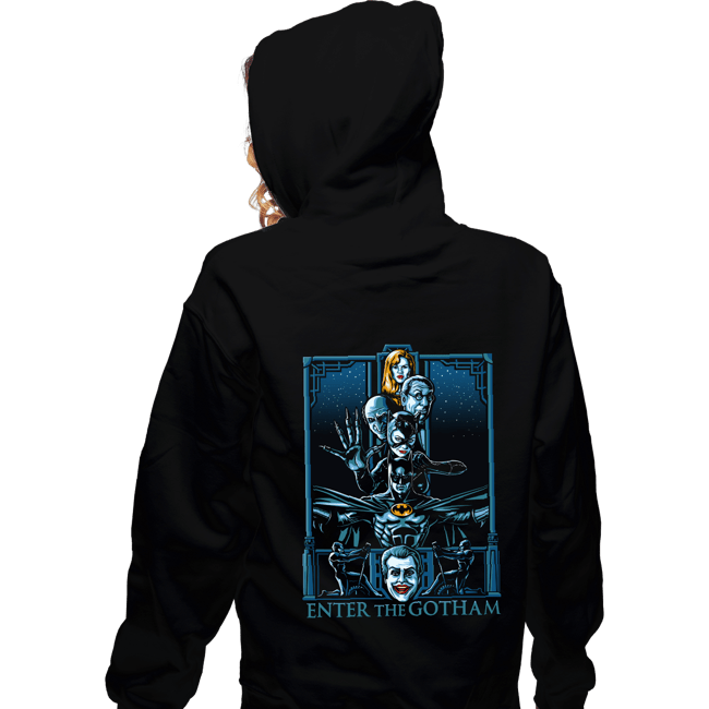 Daily_Deal_Shirts Zippered Hoodies, Unisex / Small / Black Enter The Gotham