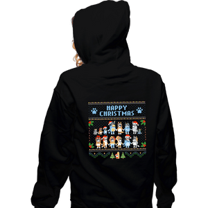 Daily_Deal_Shirts Zippered Hoodies, Unisex / Small / Black Happy Bluey Christmas