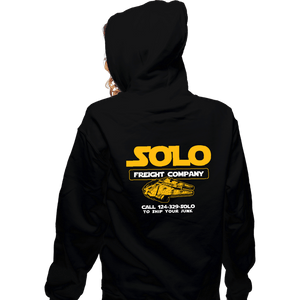 Daily_Deal_Shirts Zippered Hoodies, Unisex / Small / Black Solo Freight Co.