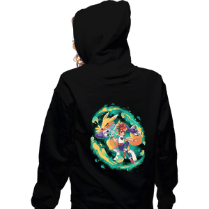 Daily_Deal_Shirts Zippered Hoodies, Unisex / Small / Black Digital Fox