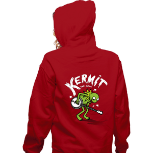 Shirts Zippered Hoodies, Unisex / Small / Red Banjoist Frog