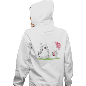 Shirts Zippered Hoodies, Unisex / Small / White Anime Ink