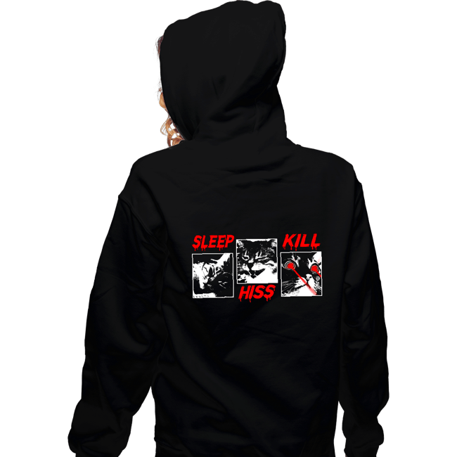 Daily_Deal_Shirts Zippered Hoodies, Unisex / Small / Black Sleep Hiss Kill