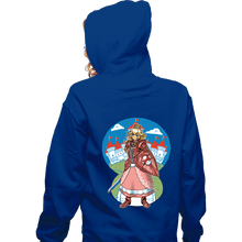 Load image into Gallery viewer, Daily_Deal_Shirts Zippered Hoodies, Unisex / Small / Royal Blue Armored Princess
