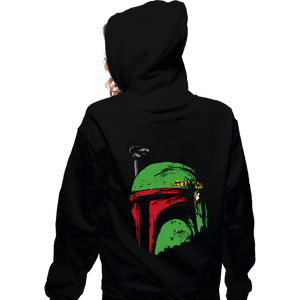 Shirts Zippered Hoodies, Unisex / Small / Black Bounty Hunter Helmet