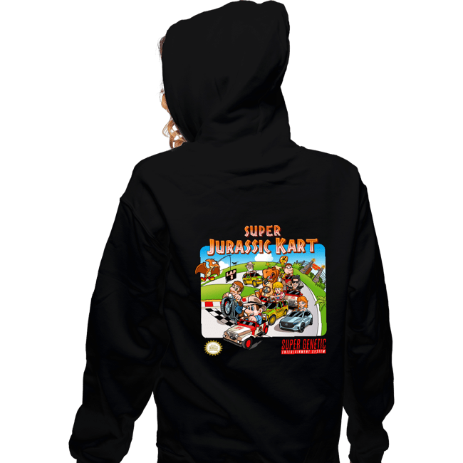 Daily_Deal_Shirts Zippered Hoodies, Unisex / Small / Black SuperJurassic Kart