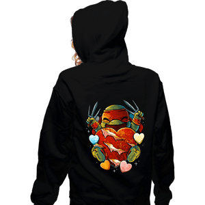 Daily_Deal_Shirts Zippered Hoodies, Unisex / Small / Black Love Turtle