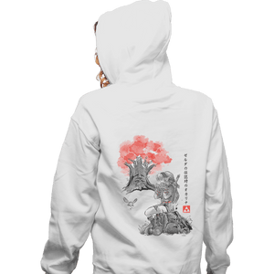 Shirts Zippered Hoodies, Unisex / Small / White The Great Deku Sumi-e