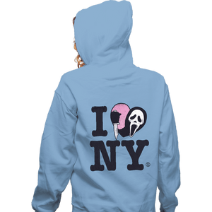 Daily_Deal_Shirts Zippered Hoodies, Unisex / Small / Royal Blue Ghostface Loves NY