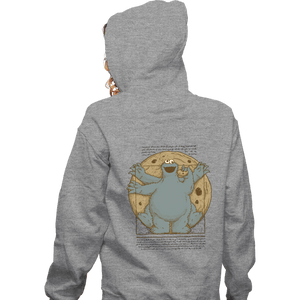 Daily_Deal_Shirts Zippered Hoodies, Unisex / Small / Sports Grey Vitruvian Cookie