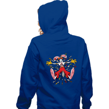 Load image into Gallery viewer, Daily_Deal_Shirts Zippered Hoodies, Unisex / Small / Royal Blue Knives Out Roger
