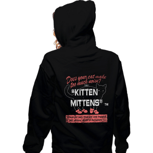 Secret_Shirts Zippered Hoodies, Unisex / Small / Black Kitten Mittens