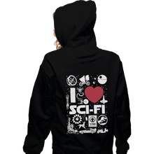 Load image into Gallery viewer, Shirts Pullover Hoodies, Unisex / Small / Black I Love Sci-Fi
