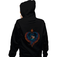 Load image into Gallery viewer, Shirts Zippered Hoodies, Unisex / Small / Black Heart On Fire
