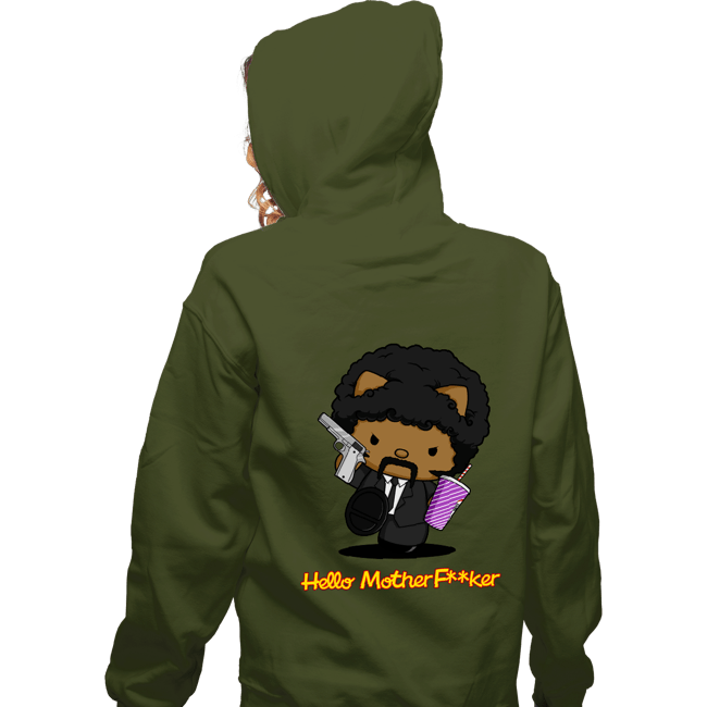 Daily_Deal_Shirts Zippered Hoodies, Unisex / Small / Military Green Kitty Fiction