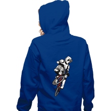 Load image into Gallery viewer, Daily_Deal_Shirts Zippered Hoodies, Unisex / Small / Royal Blue BMX Biker Scout

