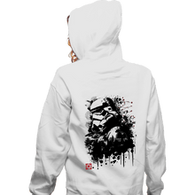 Load image into Gallery viewer, Daily_Deal_Shirts Zippered Hoodies, Unisex / Small / White Trooper In The Forest Sumi-e
