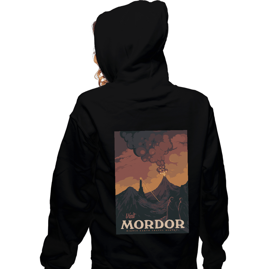 Shirts Zippered Hoodies, Unisex / Small / Black Visit Mordor