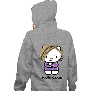 Secret_Shirts Zippered Hoodies, Unisex / Small / Sports Grey Karen Kitty